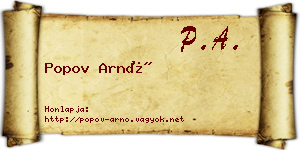 Popov Arnó névjegykártya